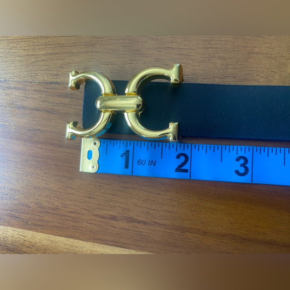 Reversible Black Belt Gold Buckle - Picture 6 of 14